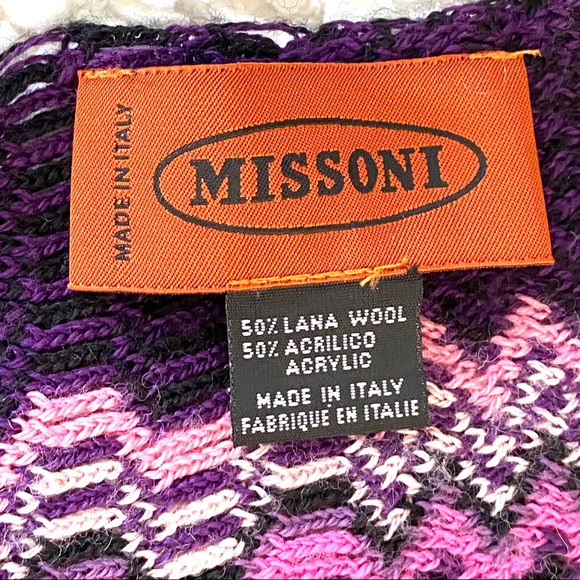 Missoni Giant Scarf Made in Italy Wool Blend Chevron Scarf Pashmina size.